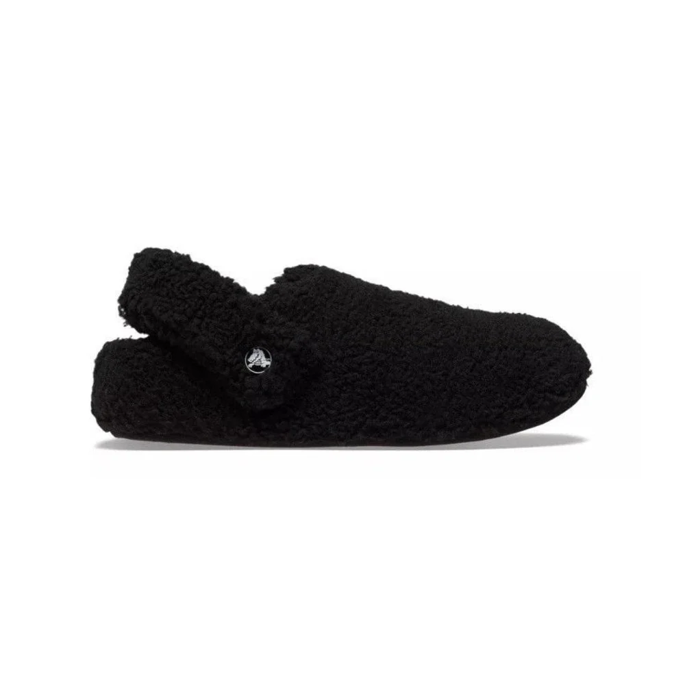 Crocs Classic Cozzzy Slipper K Black Faux Fur Lined Kids Size J1 210856-001